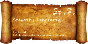 Szemethy Henrietta névjegykártya